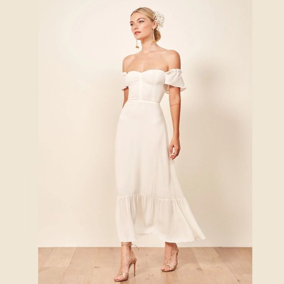 Reformation Butterfly Dress in Ivory - Picture 5 of 15